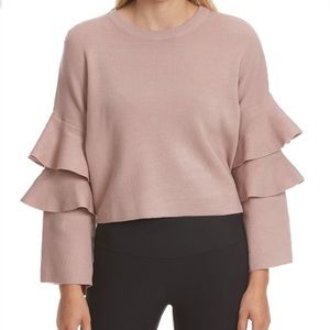 POOF! Apparel Two-Tier Ruffle-Sleeve Sweater